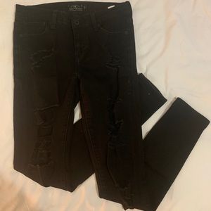 Lucky Brand Brooke Skinny - black ripped denim